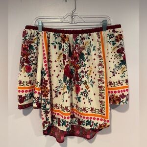 Rue21 Floral off the Shoulder flowy‎ shirt